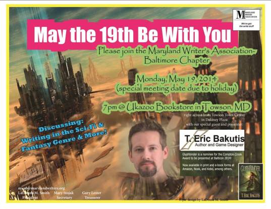  Join us for our May meeting with speaker T. Eric Bakutis May 19, 2014 @7pm 